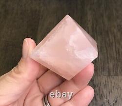 Lot Of 3 Large Rose Quartz Sacred Geometry Cube Octahedron Icosahedron Reiki