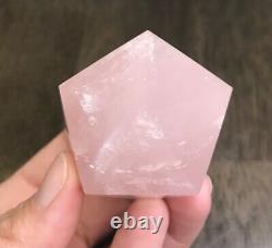 Lot Of 3 Large Rose Quartz Sacred Geometry Cube Octahedron Icosahedron Reiki