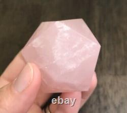 Lot Of 3 Large Rose Quartz Sacred Geometry Cube Octahedron Icosahedron Reiki