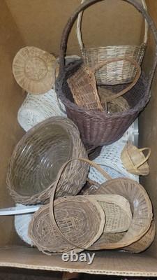 Lot Of 60 Woven, Wicker Baskets Storage Crafting Easter Floral unique Wholesale