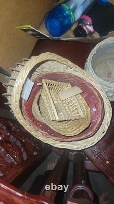 Lot Of 60 Woven, Wicker Baskets Storage Crafting Easter Floral unique Wholesale
