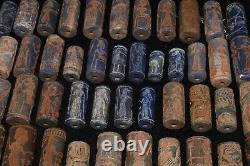 Lot Sale 100 Ancient Lapis Lazuli Mix Stone Cylinder Seal Beads C. 2300-3000 BCE
