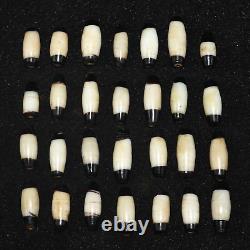 Lot Sale 28 Ancient Agate Stone Chungzi Dzi Beads with Stripes in Good Condition