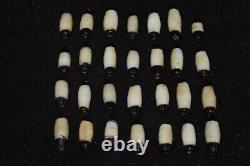 Lot Sale 28 Ancient Agate Stone Chungzi Dzi Beads with Stripes in Good Condition