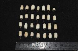 Lot Sale 28 Ancient Agate Stone Chungzi Dzi Beads with Stripes in Good Condition
