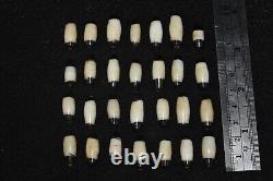 Lot Sale 28 Ancient Agate Stone Chungzi Dzi Beads with Stripes in Good Condition