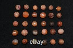 Lot Sale 30 Large Ancient Yemeni Aqeeq Carnelian Stone Beads in Good Condition