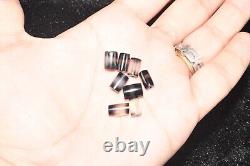 Lot Sale 48 Ancient Agate Stone Chungzi Dzi Beads with Stripes in Good Condition