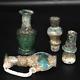 Lot Sale 4 Ancient Roman Glass Bottle & Vessels Circa 1st 4th Century Ad