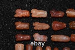 Lot Sale 55 Ancient Near Eastern Carnelian Stone Animal Bead in Good Condition