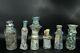 Lot Sale 6 Ancient Roman Glass Bottles With Beautiful Iridescent Patina