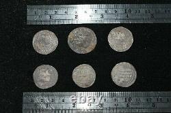 Lot Sale 6 Fine Genuine Ancient Islamic Silver Dinar Coins Circa 661 750 CE
