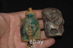 Lot Sale 9 Ancient Egyptian Faience Shabti Relics & Amulets in Good Condition