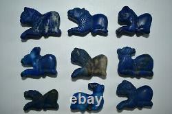 Lot Sale 9 Ancient Near Eastern Bactrian Lapis Lazuli Animal Figurines Beads