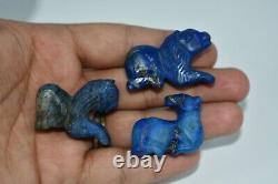 Lot Sale 9 Ancient Near Eastern Bactrian Lapis Lazuli Animal Figurines Beads