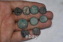 Lot Sale 9 Ancient Sassanid Sasanian & Islamic Mix Bronze & Mix Silver Coins