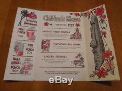 Lot Sale (9) Vintage KAHIKI Polynesian Restaurant Menus, Mugs + Ephemera VG+