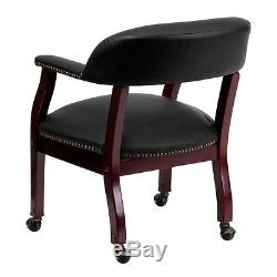 Lot of 10 Black Top Grain Traditional Poker Table Chairs