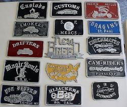 Lot of 15 vintage car club plaques/lifetime collection dating from the 1950's