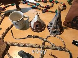 Lot of 21 Western Americana Decor, Garland, Cowboy, Lamp, Mug, Horse, TeePees