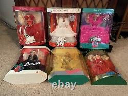 Lot of 33- Happy Holiday Barbie Dolls- 1988 thru 2020 entire collection NRFB
