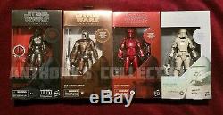 Lot of 4 Star Wars Black Series Cabonized Graphite Collection Complete In Hand