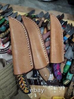 Lot of 50 Custom Handmade Damascus Steel 8 Full Tang Skinner Hunting Knifes USA