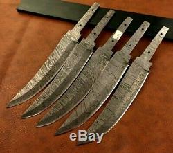 Lot of 5 Jayger Handmade Damascus Steel Knife Blank Blade-Heat Treated-B12