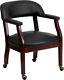Lot Of 6 Black Vinyl Traditional Poker Table Chairs