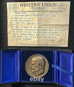 Lyndon Johnson 1965 Orig. Presidential Scholar Award In Presentational Box