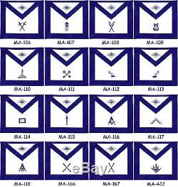 Masonic Blue Lodge Officers Aprons Hand Embroidered Set Of 11 Apron (bloas-11)