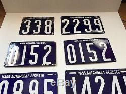 MASS. AUTOMOBILE REGISTER license plates 1903-1906 SIX MA Massachusetts