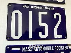 MASS. AUTOMOBILE REGISTER license plates 1903-1906 SIX MA Massachusetts