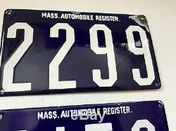 MASS. AUTOMOBILE REGISTER license plates 1903-1906 SIX MA Massachusetts