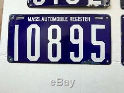 MASS. AUTOMOBILE REGISTER license plates 1903-1906 SIX MA Massachusetts