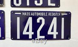 MASS. AUTOMOBILE REGISTER license plates 1903-1906 SIX MA Massachusetts