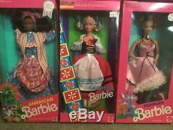 MATTEL Dolls Of The World Barbie Collection Lot of 14 Never Removed From Box