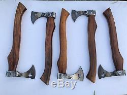 MDM 5 x HAND FORGED HIGH CARBON THROWING AXE CAMPING BURCHCRAFT HOLLY CROSS AXE
