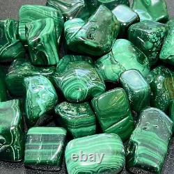 Malachite Tumbled (1 Kilo)(2.2 LBs) Bulk Wholesale Lot Polished Natural Gemstone