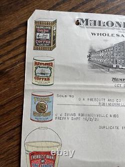 Malone & Hyde Wholesale Grocers Memphis Tn 1920 History Rare Letter Head Invoice
