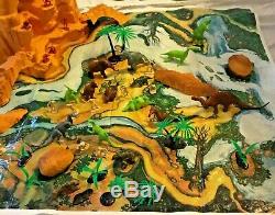 Marx Prehistoric Marbled Dinosaurs Cavemen Mountain 61 Pcs Rulers of the Earth