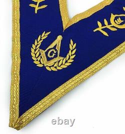 Masonic Blue Lodge Master Mason Apron Set Apron, Collar, Gauntlets (Cuffs)