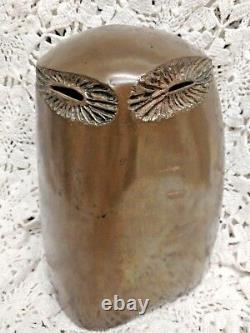 Mid Century Modern Bronze Owl Sculpture Set by Rosemary Wren Pottery