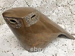 Mid Century Modern Bronze Owl Sculpture Set by Rosemary Wren Pottery