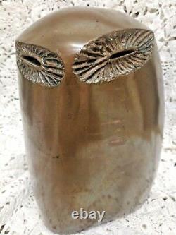 Mid Century Modern Bronze Owl Sculpture Set by Rosemary Wren Pottery