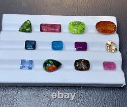 Mixed Gemstones Wholesale Lot, Flat Gemstones, Quality Gemstones Mixed Lot, set Of