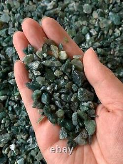Moss Agate Semi Tumbled Gemstone Mini Chips 5-15 mm, Wholesale Bulk Lot