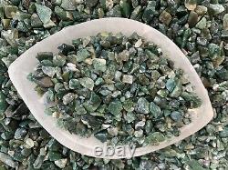 Moss Agate Semi Tumbled Gemstone Mini Chips 5-15 mm, Wholesale Bulk Lot