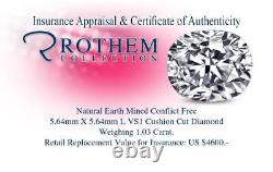 NATURAL EARTH 1.03 CT L VS1 Cushion Cut Loose Diamond 5.64 X 5.64 mm 50323336
