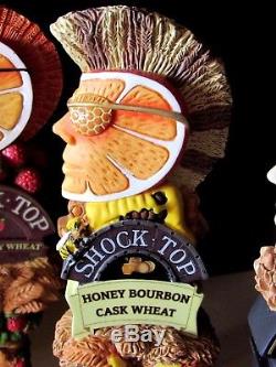 NEW 7 Shock Top Beer Tap Handle Lot Pretzel Apple Raspberry Chocolate Honey Bar